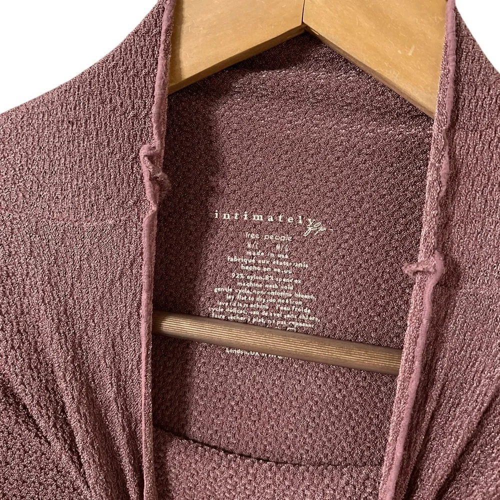 FREE PEOPLE Intimately Mauve Mockneck Long Sleeve Bodysuit Top